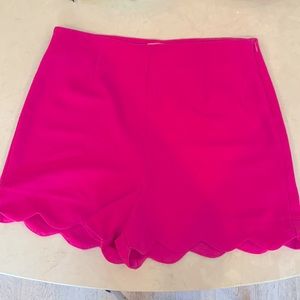 Monteau Neon Hot Bright Pink Barbiecore 🩷 Barbie Scalloped Hem Shorts Adorable